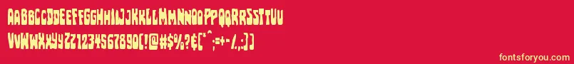 Pocketmonstercond Font – Yellow Fonts on Red Background