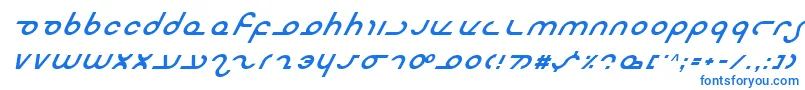 フォントMasteri – 白い背景に青い文字