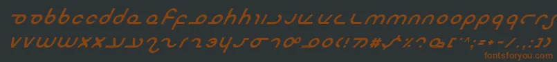 フォントMasteri – 黒い背景に茶色のフォント