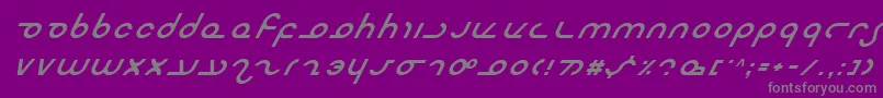 フォントMasteri – 紫の背景に灰色の文字