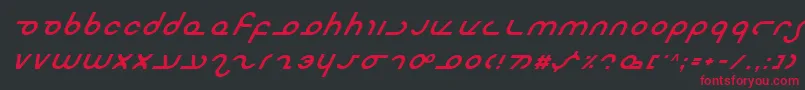 フォントMasteri – 黒い背景に赤い文字