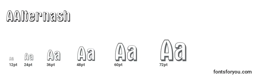 AAlternash Font Sizes