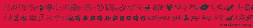 WcSchlaasssClassic Font – Black Fonts on Red Background