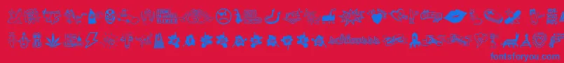 Czcionka WcSchlaasssClassic – niebieskie czcionki na czerwonym tle