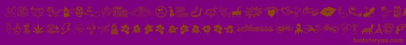 WcSchlaasssClassic-Schriftart – Braune Schriften auf violettem Hintergrund