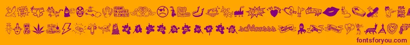 fuente WcSchlaasssClassic – Fuentes Moradas Sobre Fondo Naranja