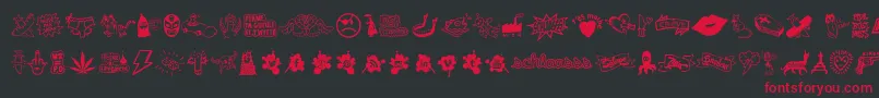 WcSchlaasssClassic Font – Red Fonts on Black Background
