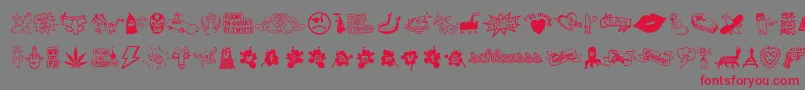 WcSchlaasssClassic Font – Red Fonts on Gray Background