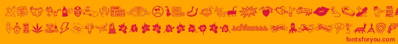 WcSchlaasssClassic Font – Red Fonts on Orange Background