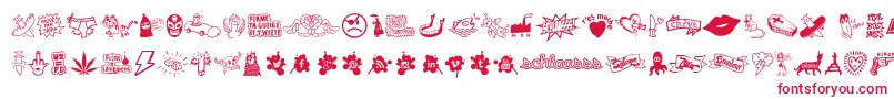 WcSchlaasssClassic Font – Red Fonts on White Background