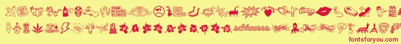 WcSchlaasssClassic Font – Red Fonts on Yellow Background