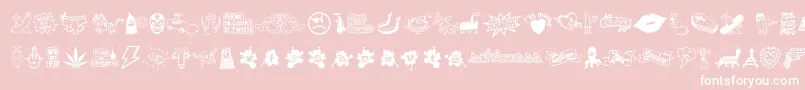 Fonte WcSchlaasssClassic – fontes brancas em um fundo rosa