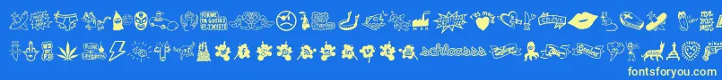 WcSchlaasssClassic Font – Yellow Fonts on Blue Background