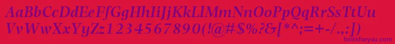 PhotinaMtSemiBoldItalic Font – Purple Fonts on Red Background