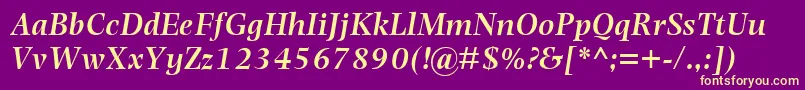 PhotinaMtSemiBoldItalic Font – Yellow Fonts on Purple Background