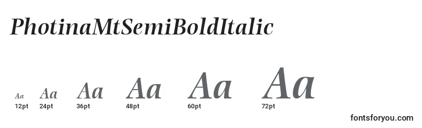 PhotinaMtSemiBoldItalic Font Sizes