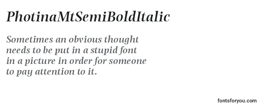 Review of the PhotinaMtSemiBoldItalic Font