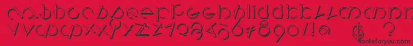 Шрифт Logomatiqueshadow – чёрные шрифты на красном фоне