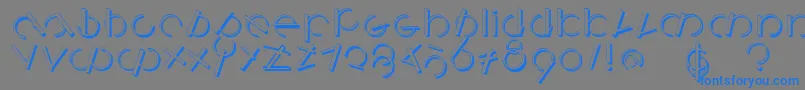 Logomatiqueshadow-Schriftart – Blaue Schriften auf grauem Hintergrund