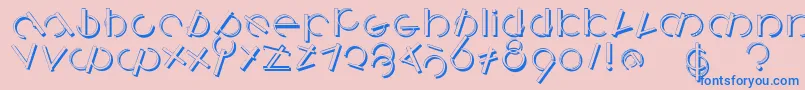Fonte Logomatiqueshadow – fontes azuis em um fundo rosa