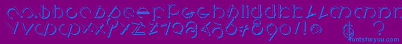 Logomatiqueshadow Font – Blue Fonts on Purple Background