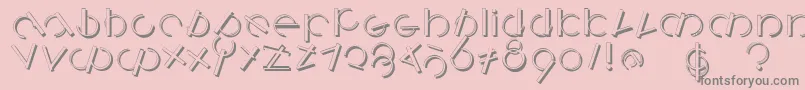 フォントLogomatiqueshadow – ピンクの背景に灰色の文字