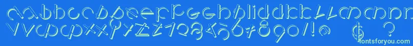 Logomatiqueshadow Font – Green Fonts on Blue Background