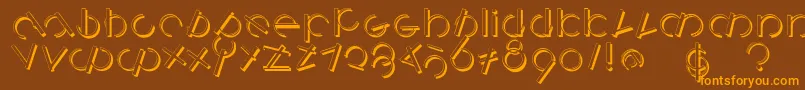 More about Logomatiqueshadow Font Logomatiqueshadow Font – Orange Fonts on Brown Background