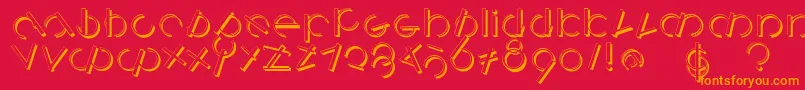 Logomatiqueshadow Font – Orange Fonts on Red Background
