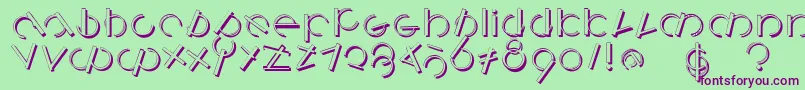 Logomatiqueshadow Font – Purple Fonts on Green Background