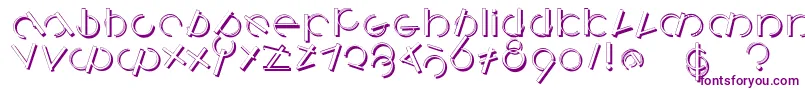 Logomatiqueshadow-Schriftart – Violette Schriften auf weißem Hintergrund