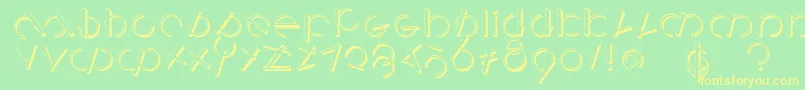 Logomatiqueshadow Font – Yellow Fonts on Green Background