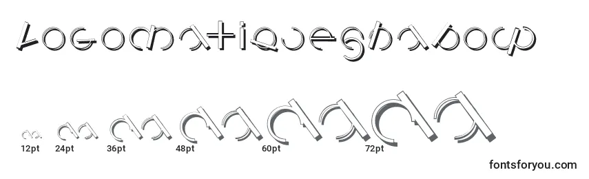 Размеры шрифта Logomatiqueshadow