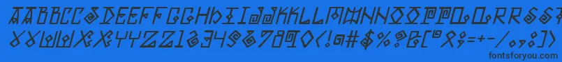 Police ElderMagicItalic – polices noires sur fond bleu