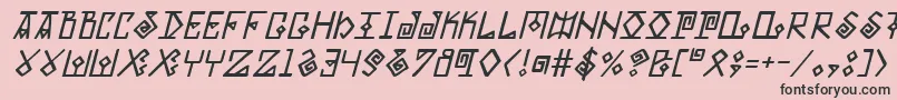 フォントElderMagicItalic – ピンクの背景に黒い文字