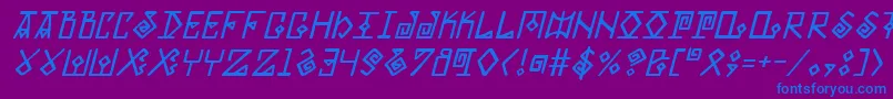 ElderMagicItalic Font – Blue Fonts on Purple Background