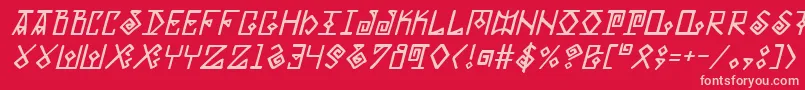 ElderMagicItalic Font – Pink Fonts on Red Background