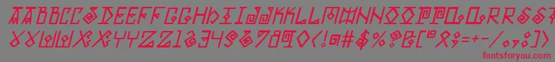 ElderMagicItalic Font – Red Fonts on Gray Background