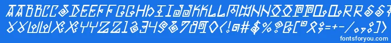 Шрифт ElderMagicItalic – белые шрифты на синем фоне