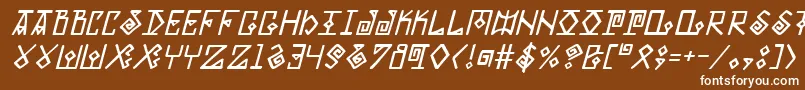 フォントElderMagicItalic – 茶色の背景に白い文字