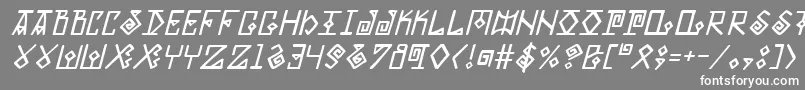 フォントElderMagicItalic – 灰色の背景に白い文字