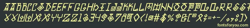 ElderMagicItalic-fontti – keltaiset fontit mustalla taustalla