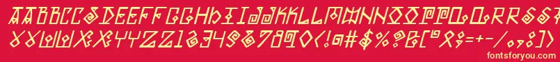 ElderMagicItalic Font – Yellow Fonts on Red Background