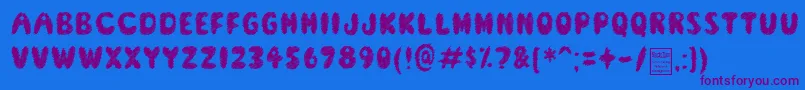 ScreamerDemo-Schriftart – Violette Schriften auf blauem Hintergrund