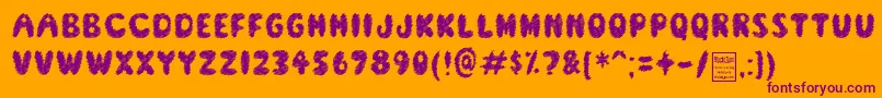 ScreamerDemo-fontti – violetit fontit oranssilla taustalla