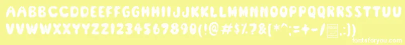 Czcionka ScreamerDemo – białe czcionki na żółtym tle