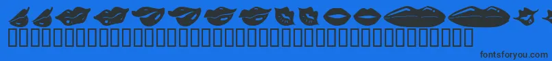 KrLippy Font – Black Fonts on Blue Background