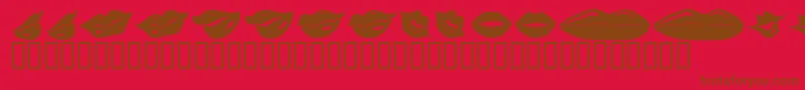 Weitere Informationen zur KrLippy-Schriftart KrLippy-Schriftart – Braune Schriften auf rotem Hintergrund