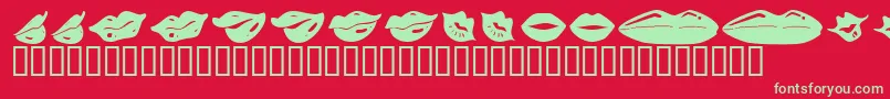KrLippy Font – Green Fonts on Red Background