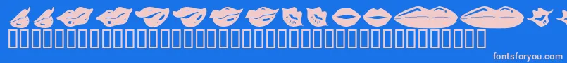 KrLippy Font – Pink Fonts on Blue Background